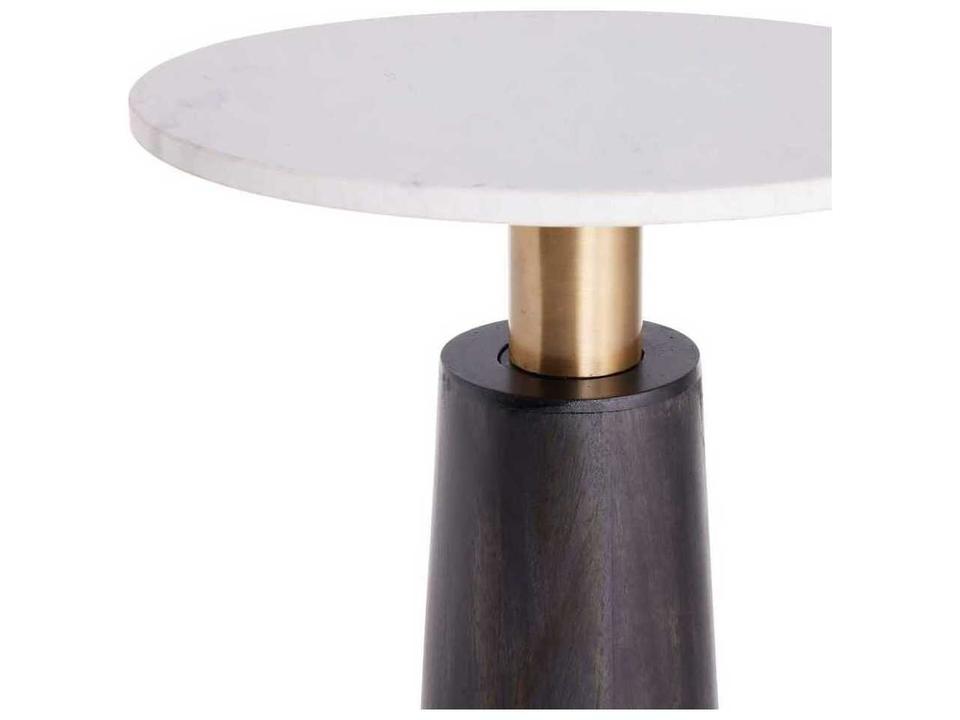 Knoxville Round Marble Antique Brass End Table