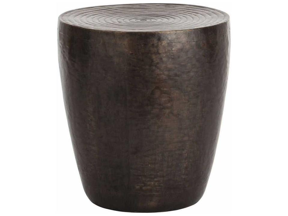 Arteriors Clint Round End Table in Antique Bronze Iron