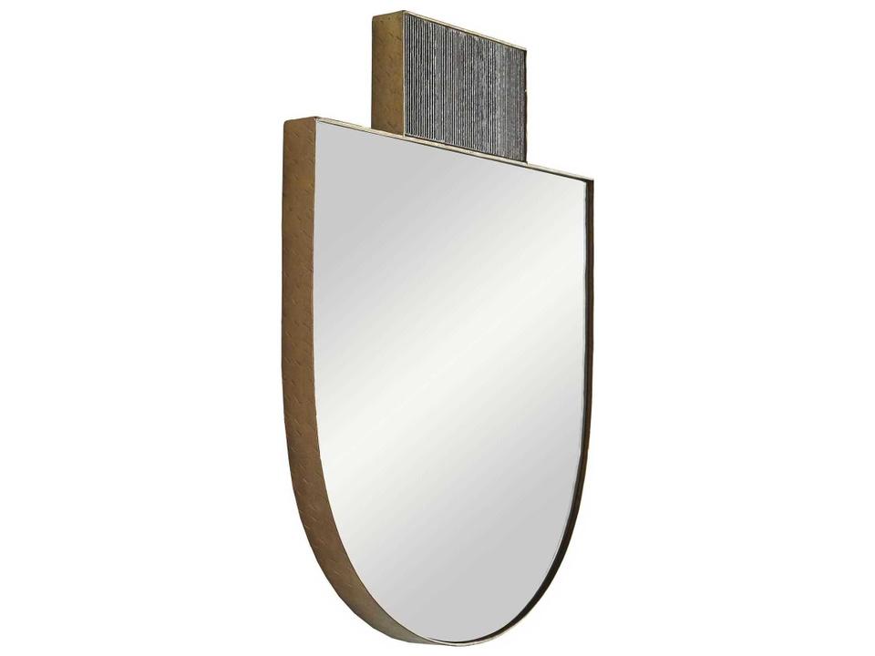 Wall Mirror Lianna Hammered Gold Black Marble
