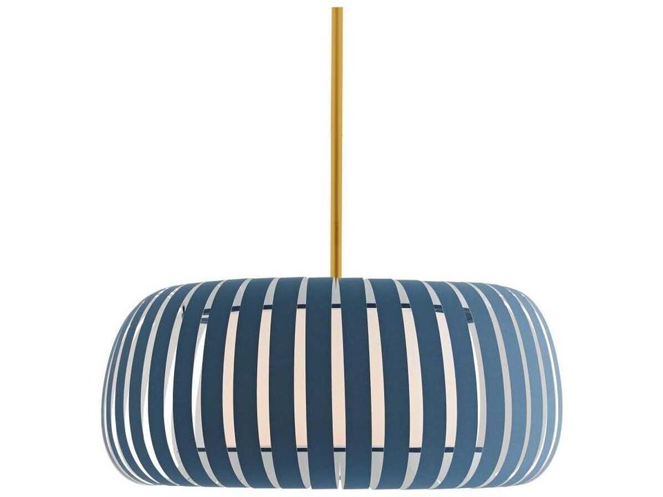 Wilson Pendant Light in Marine Blue Microfiber