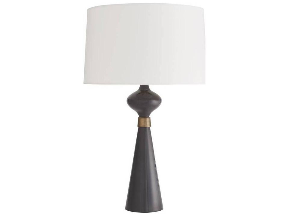 Evette Table Lamp in Bronze with Off-White Cotton Shade