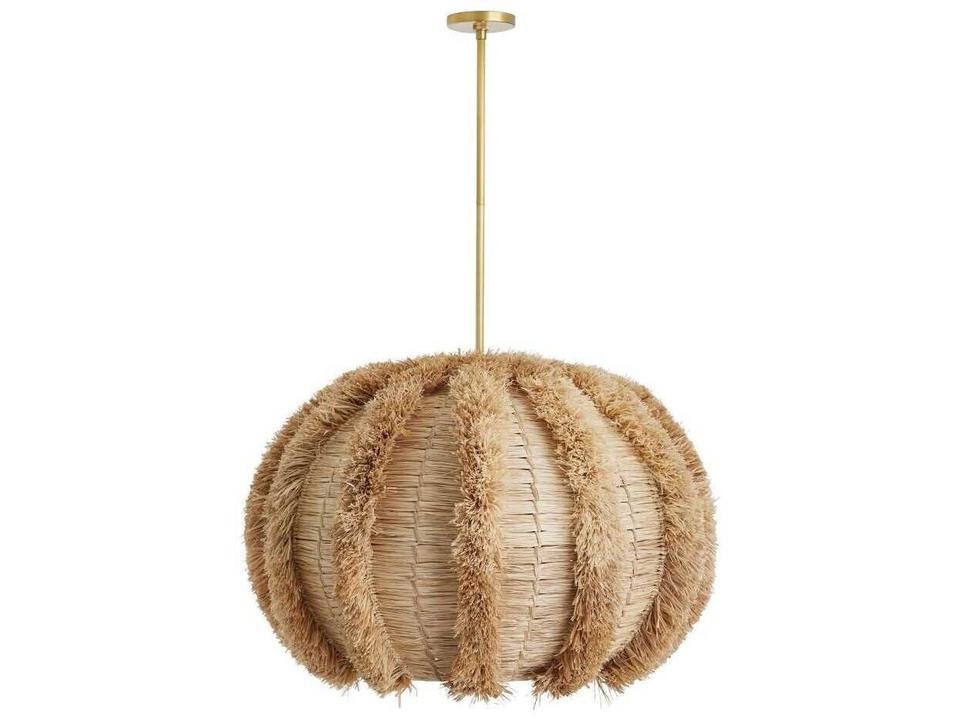 Arteriors Johanna Pendant Natural Raffia Globe
