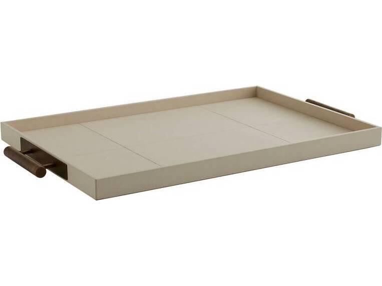 Maxwell Ivory Leather Serving Tray