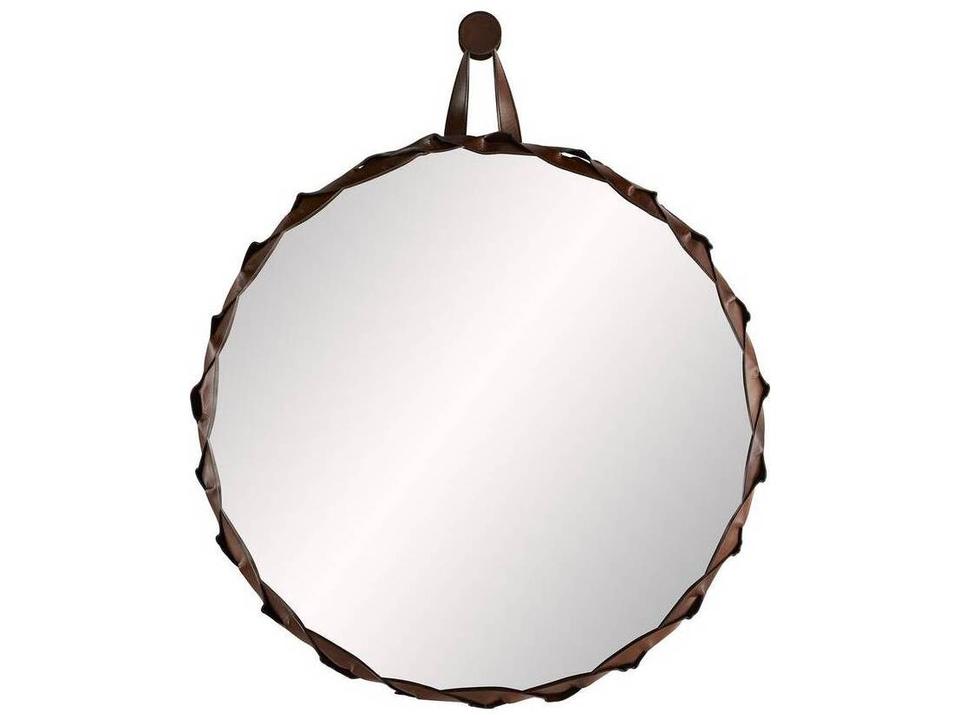 Wall Mirror Powell Tobacco Leather Round
