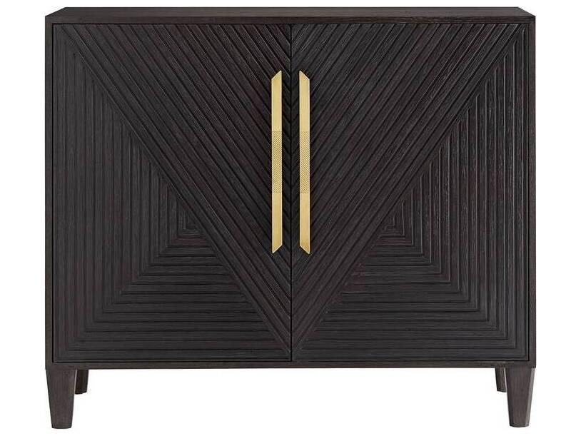 Arteriors Hendrix Cabinet in Ebony Oak and Antique Brass