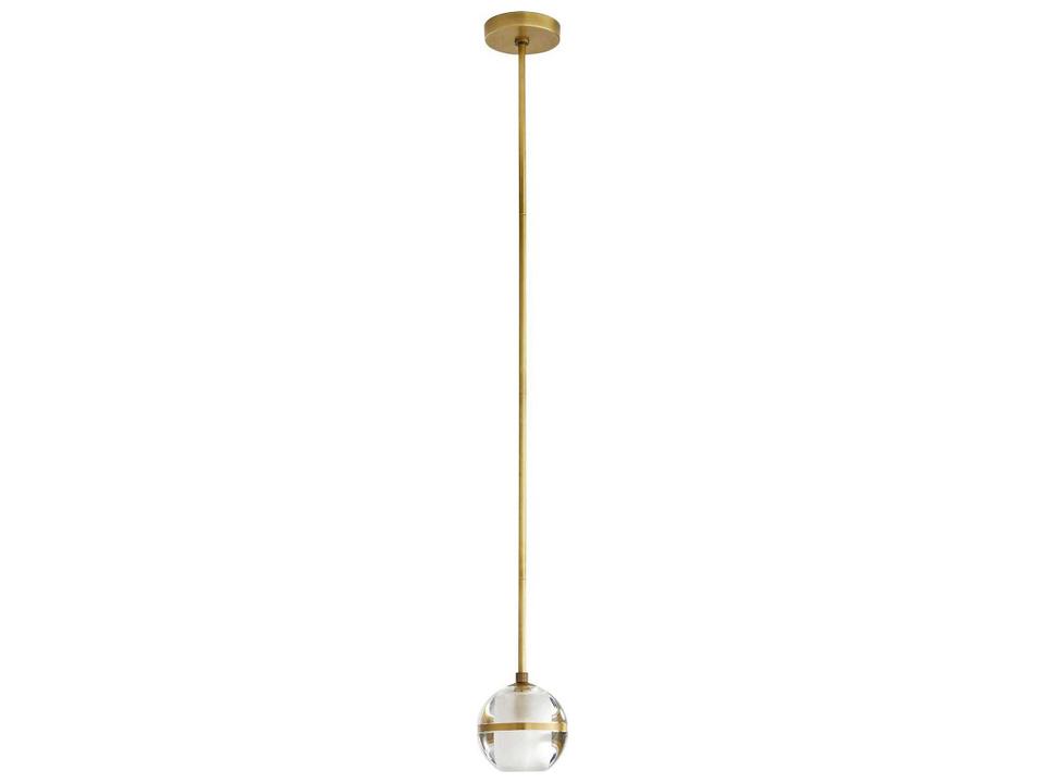 Noble Mini Pendant Clear Crystal Antique Brass