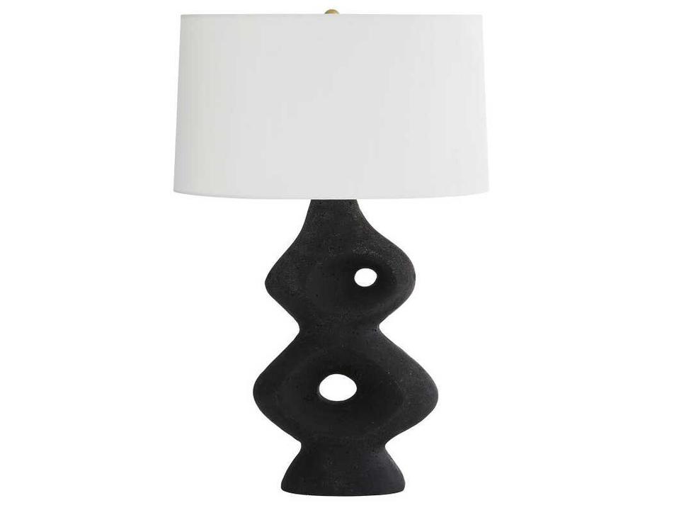Jemai Charcoal Ricestone Composite Black Buffet Lamp