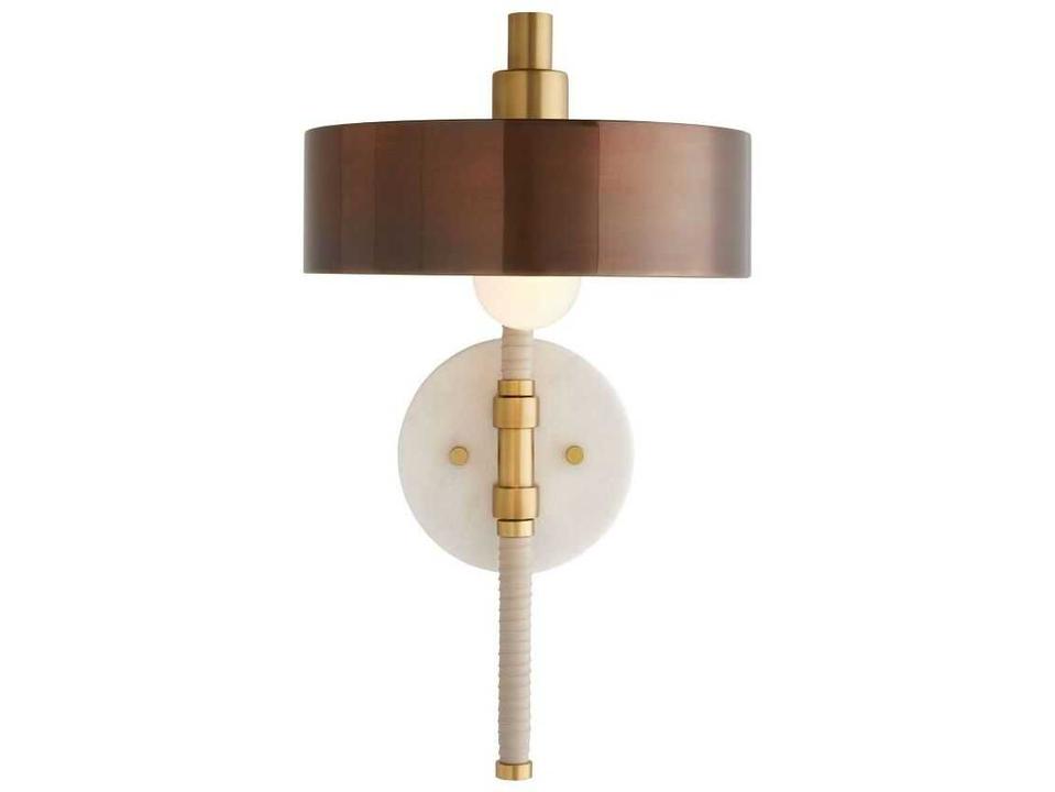 Aaron 1-Light Heritage Brass Marble Wall Sconce