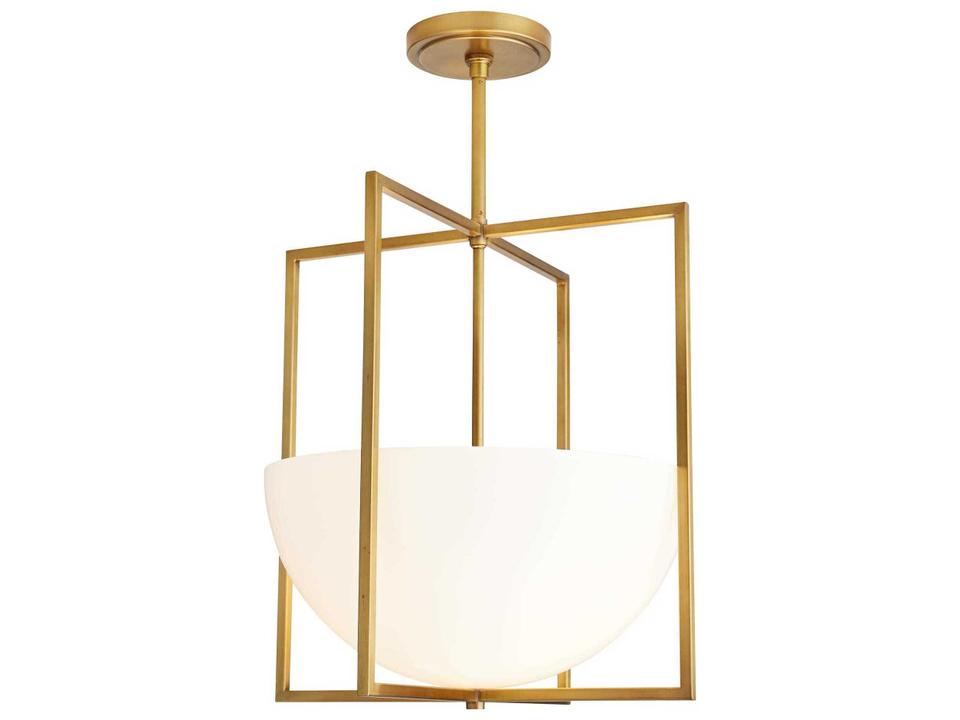 Royce Pendant Geometric Antique Brass Light Fixture