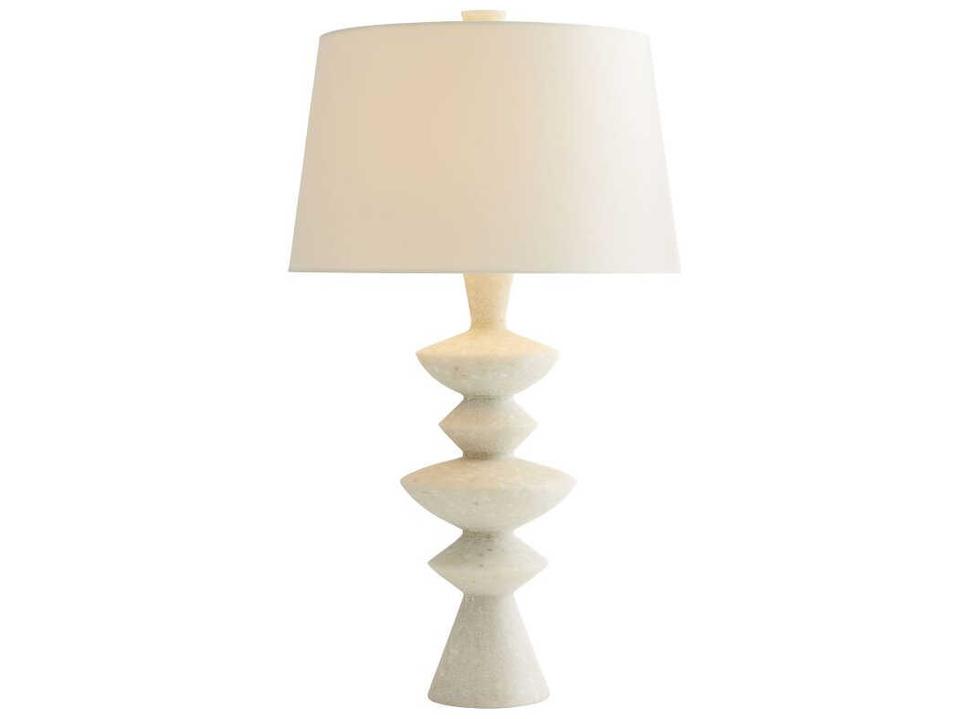 Jillian White Glass Stone Buffet Lamp
