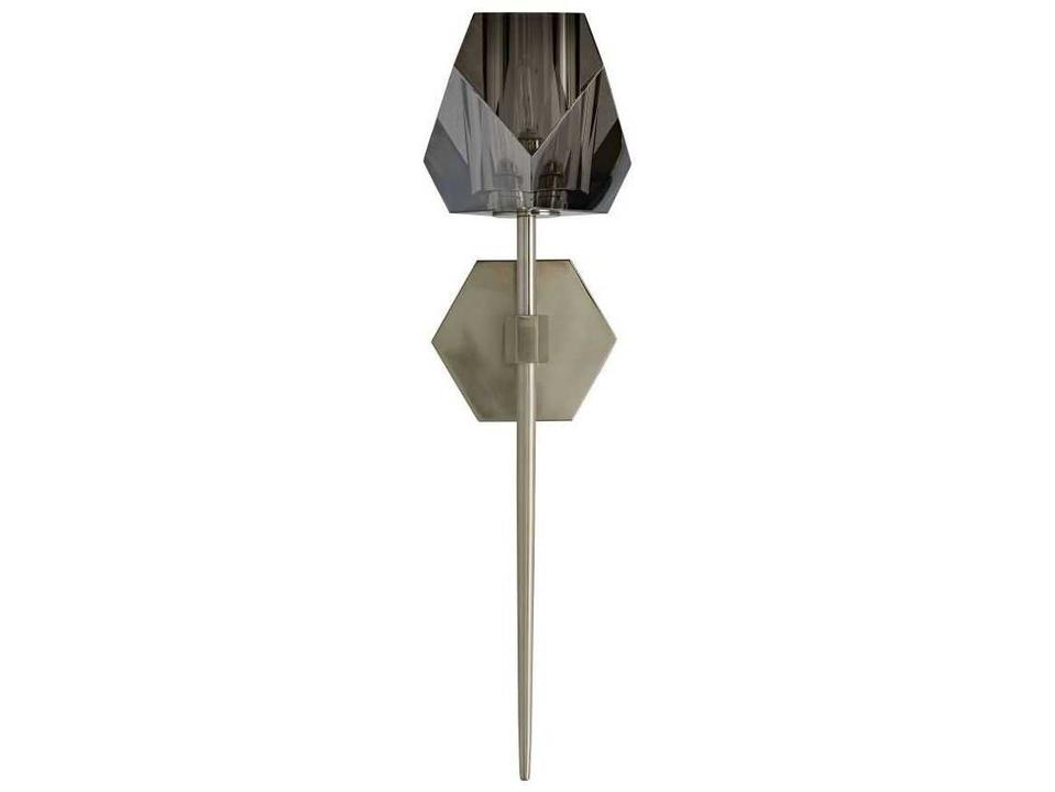 Gemma Wall Sconce Smoke Crystal Pale Brass