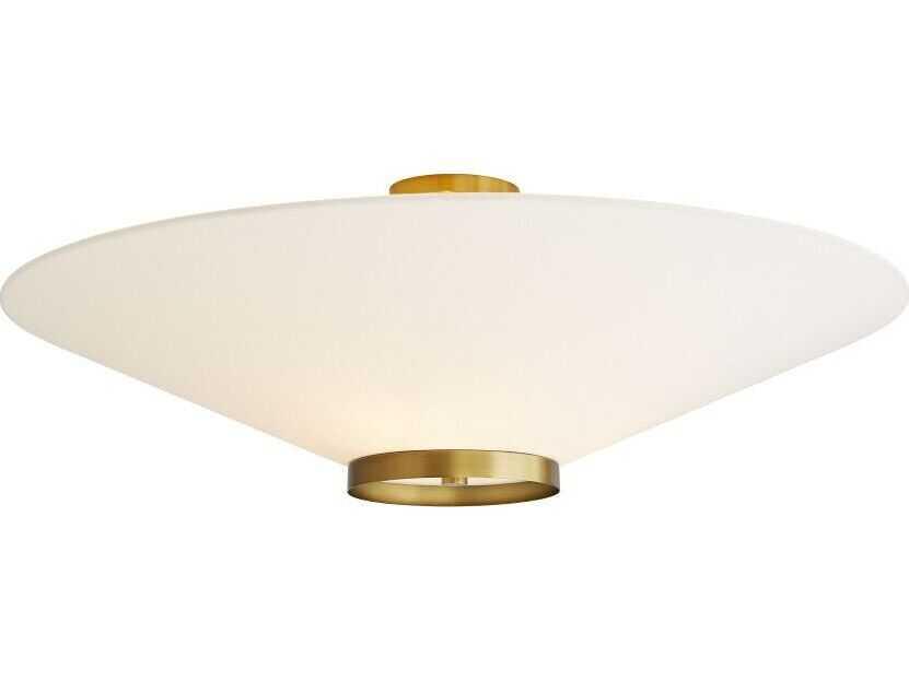 Decker 3-Light Antique Brass Flush Mount