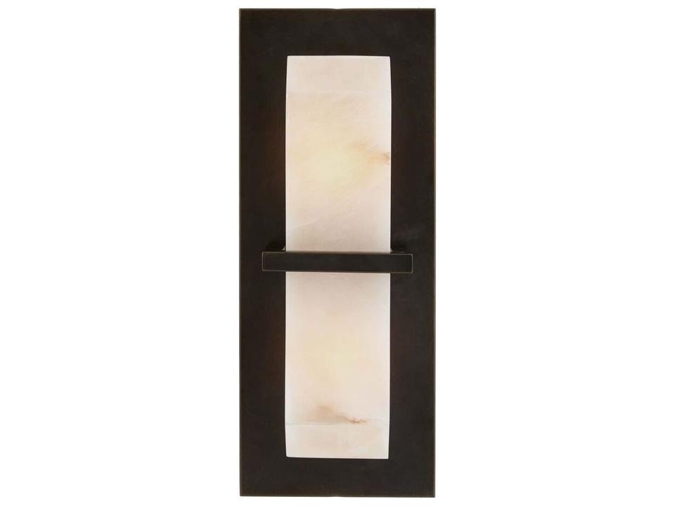 Redmond 2-Light Wall Sconce in English Bronze and Faceted Alabaster