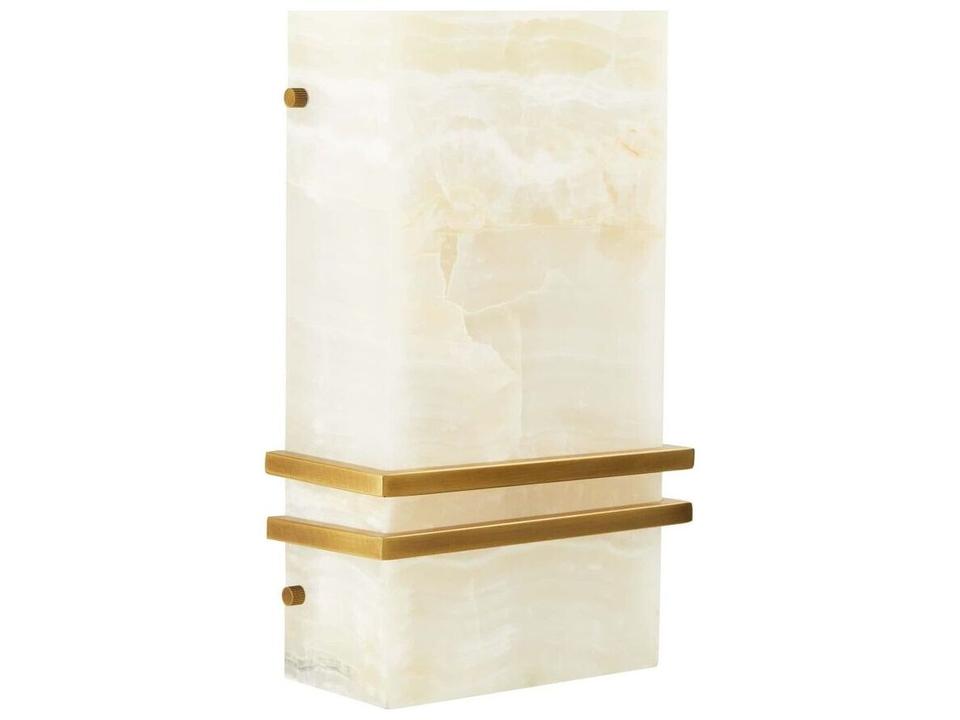 Ronan Wall Sconce in White Onyx and Antique Brass