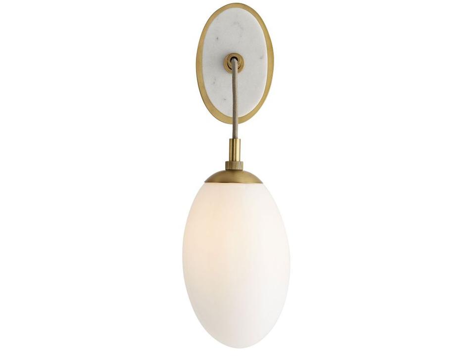 Bindi 1-Light Antique Brass Opal Glass Wall Sconce