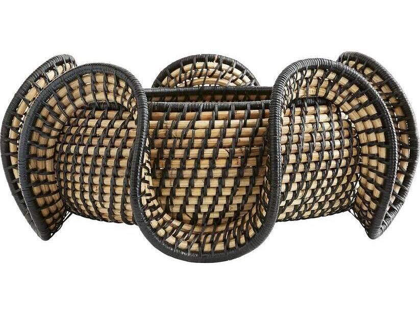 Grisha Natural Black Rattan Centerpiece