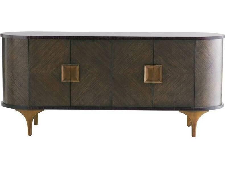 Nathaniel Credenza Brindle Eucalyptus Veneer with Brass Hardware