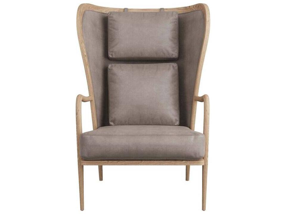 Stassi Leather Wingback Accent Chair Modern
