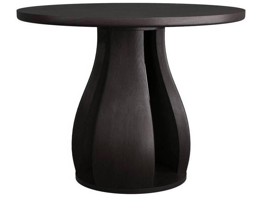 Entry Table Samara Round Ebony Mahogany Wood