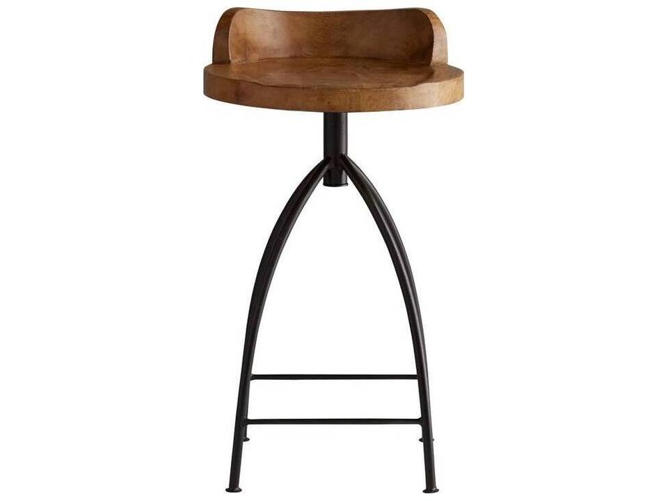 Counter Stool Henson Swivel Sandblast Antique Wax Wood Natural Iron