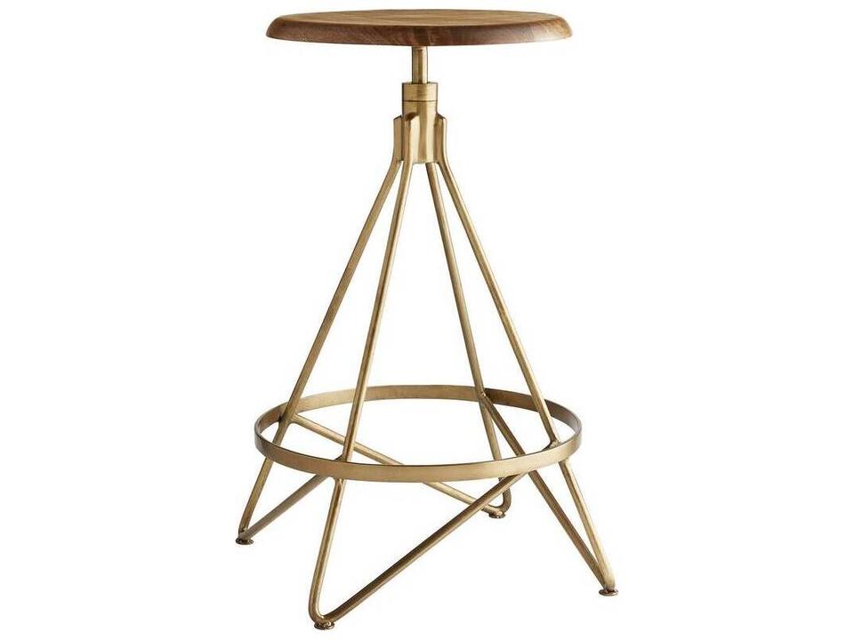 Arteriors Wyndham Swivel Counter Stool Vintage Brass