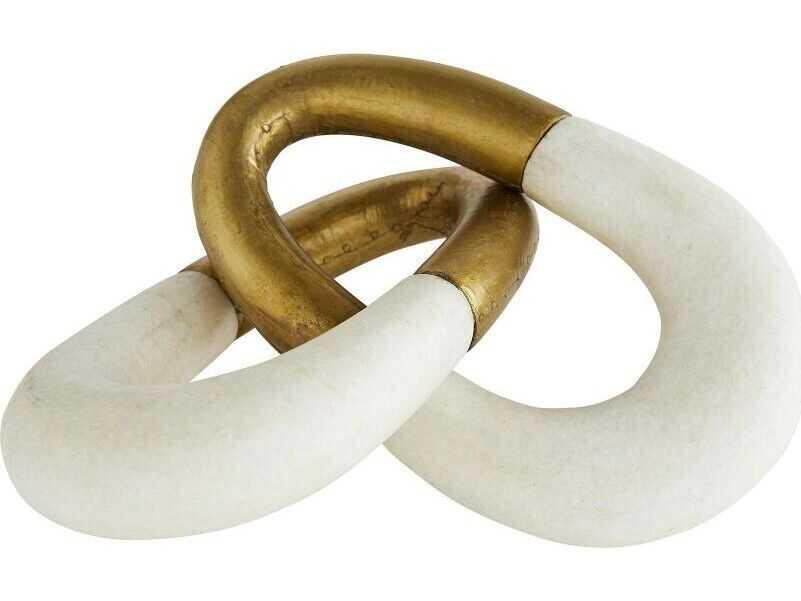 Terra Sculpture Ivory Ricestone Antique Brass