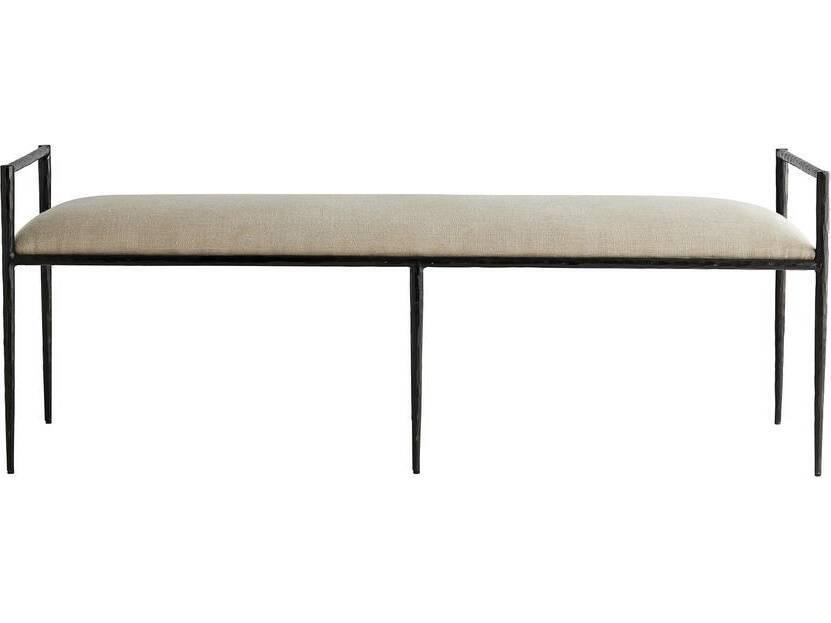 Barbana Bench Natural Iron Oatmeal Linen