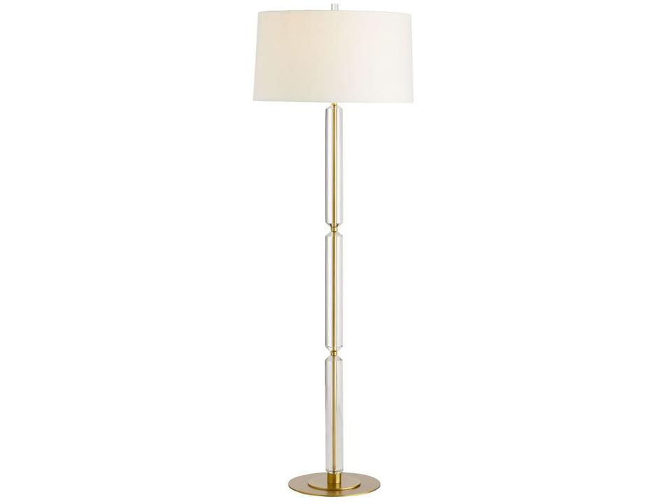 Floor Lamp Gio Clear Crystal Antique Brass