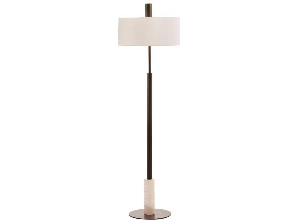 Mitchell Floor Lamp Bronze Steel and Alabaster