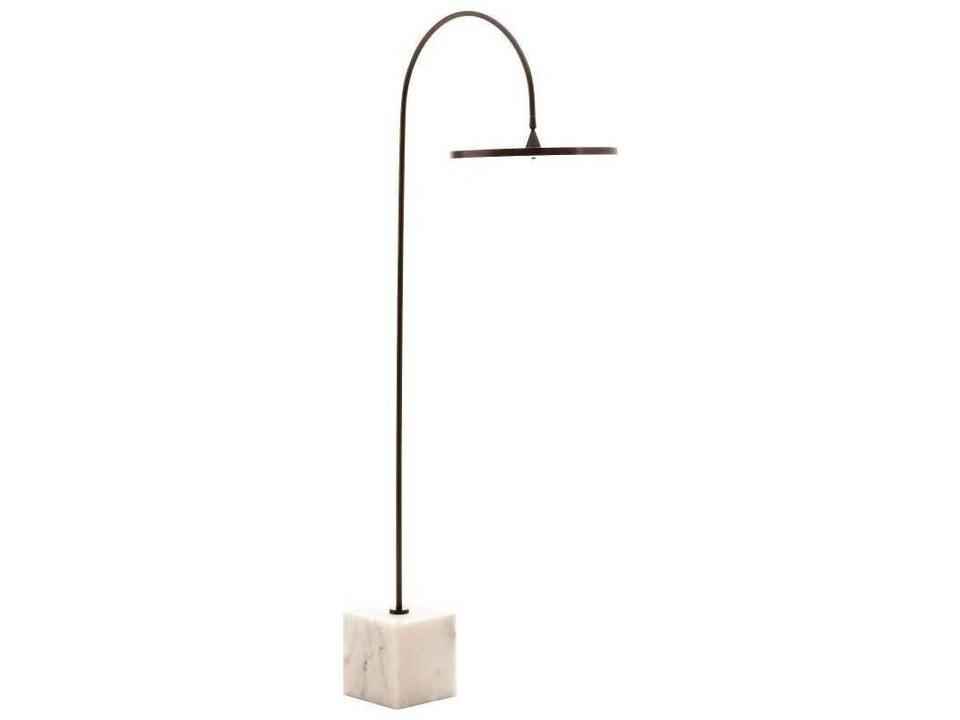 Nuri LED Floor Lamp English Bronze White Marble