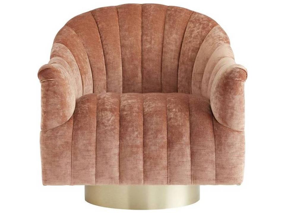 Springsteen Swivel Chair in Dusty Rose Velvet