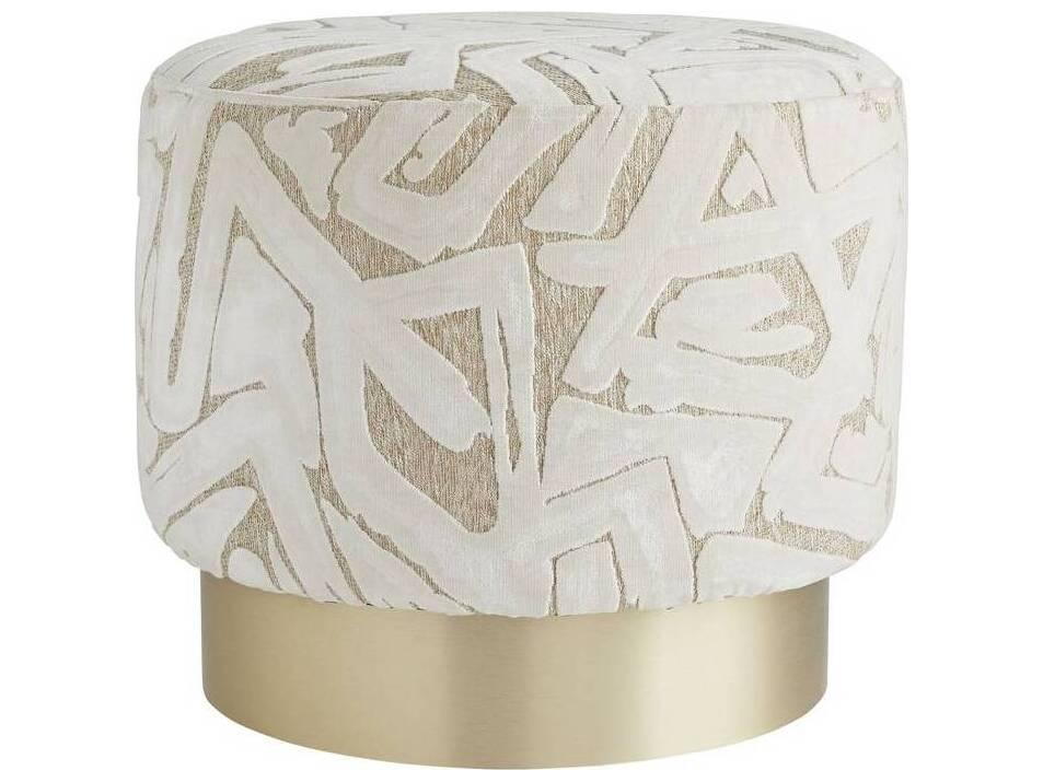 Avalon Swivel Ottoman Swiss Coffee Upholstered Champagne Base