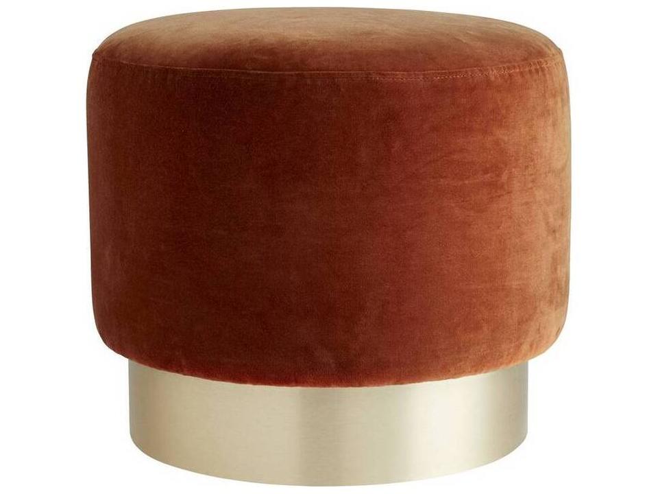 Avalon Persimmon Velvet Swivel Ottoman