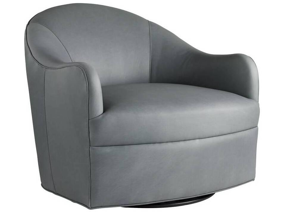 Delfino Swivel Chair in Anchor Grey Leather