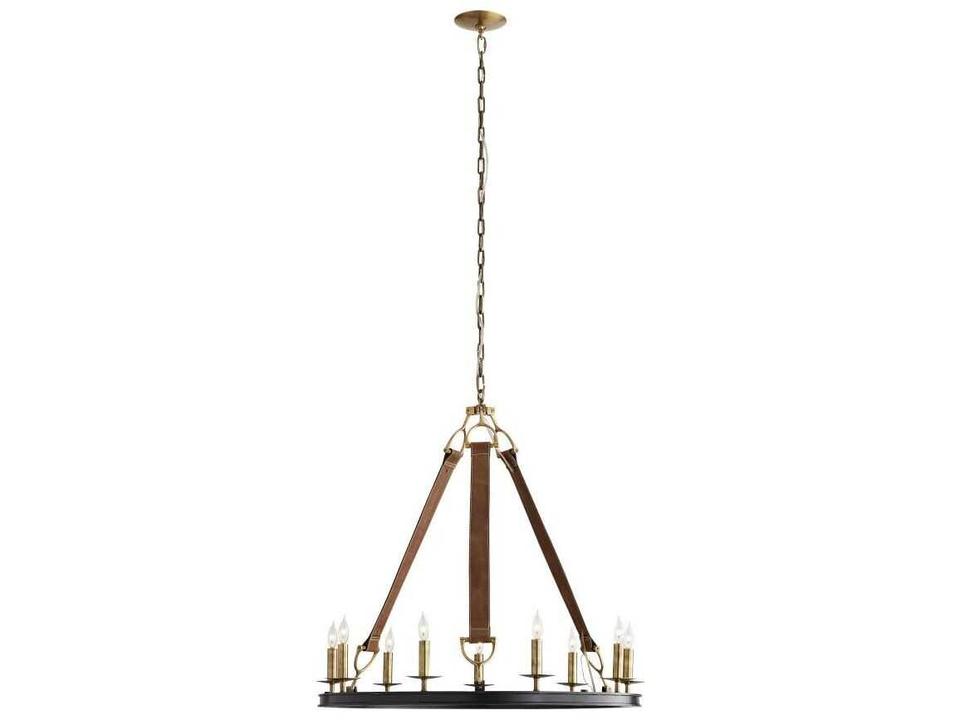 Chaney 9 Light Bronze Leather Ring Chandelier