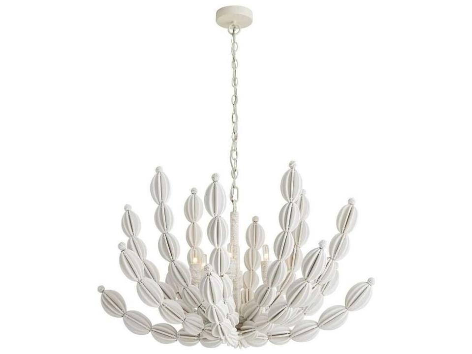 Indi Chandelier Organic White Wood 6-Light
