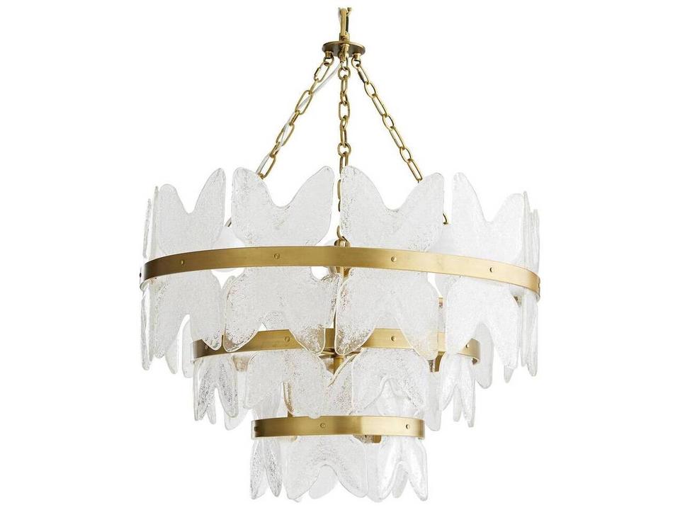 Millie 7-Light Tiered Chandelier in Antique Brass and Seeded Glass