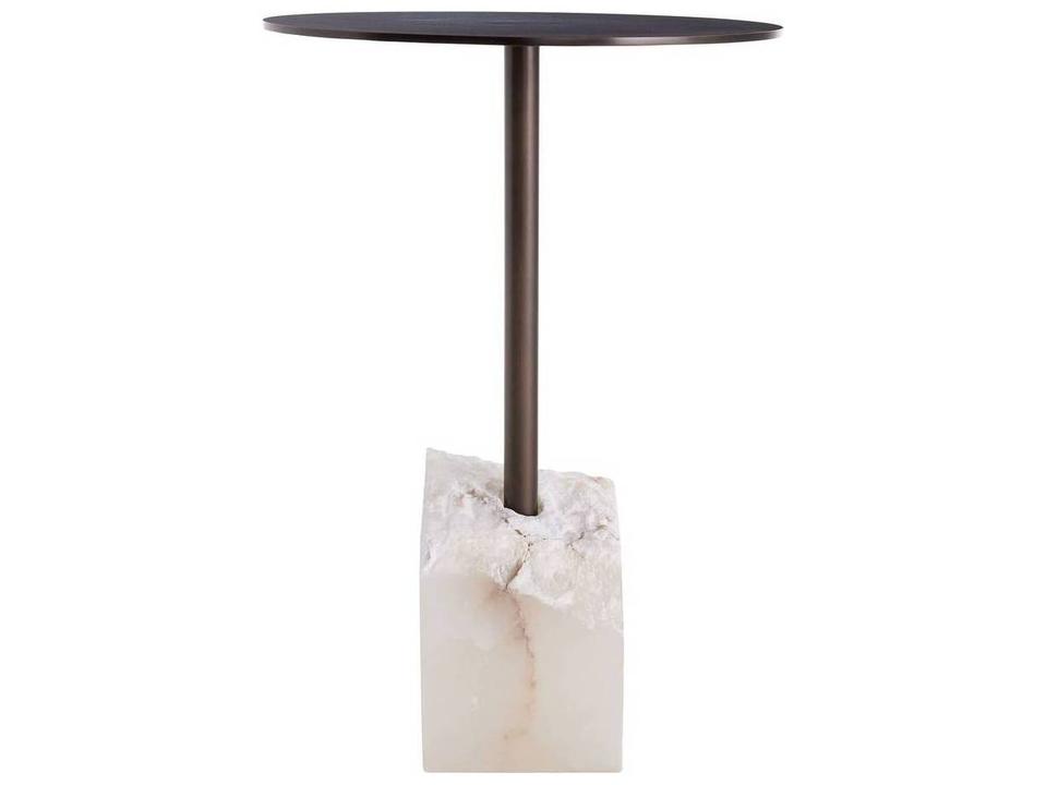 Jane Round Steel White End Table