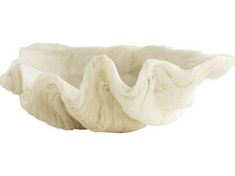 Maurice Faux Marble Resin Centerpiece Coastal Decorative Bowl