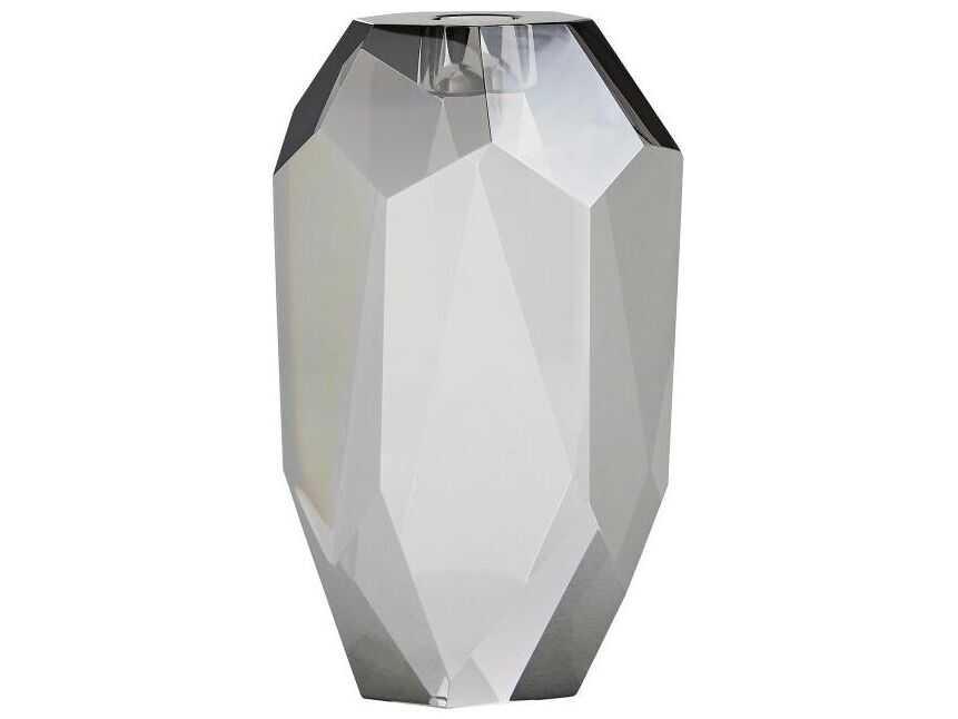 Violet Tinted Crystal Candle Holder Set of 3