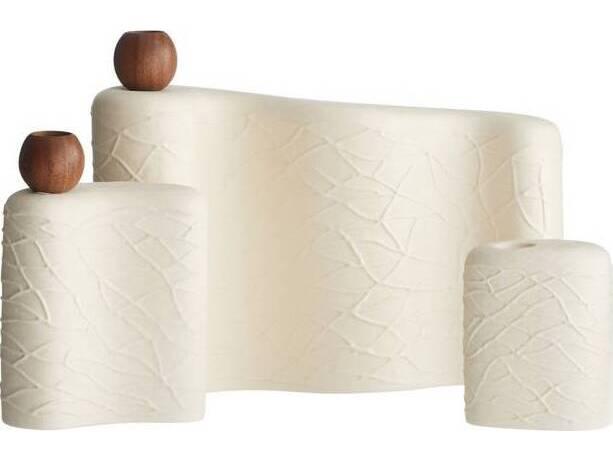 Matte Eggshell Walnut Candle Holder