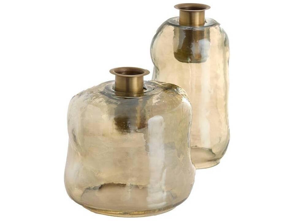 Smoke Luster Antique Brass Candle Holder