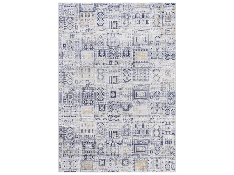 Hamilton Power-Loomed Area Rug in Navy and Gold