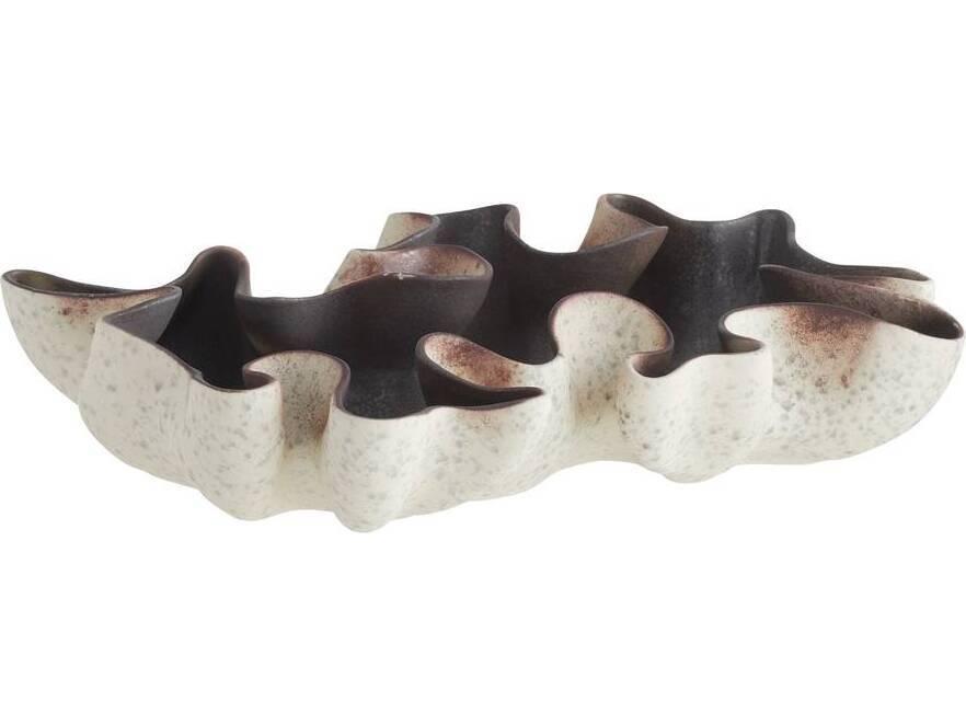 Frontera Reactive Glaze Centerpiece in Sparrow and Gunmetal