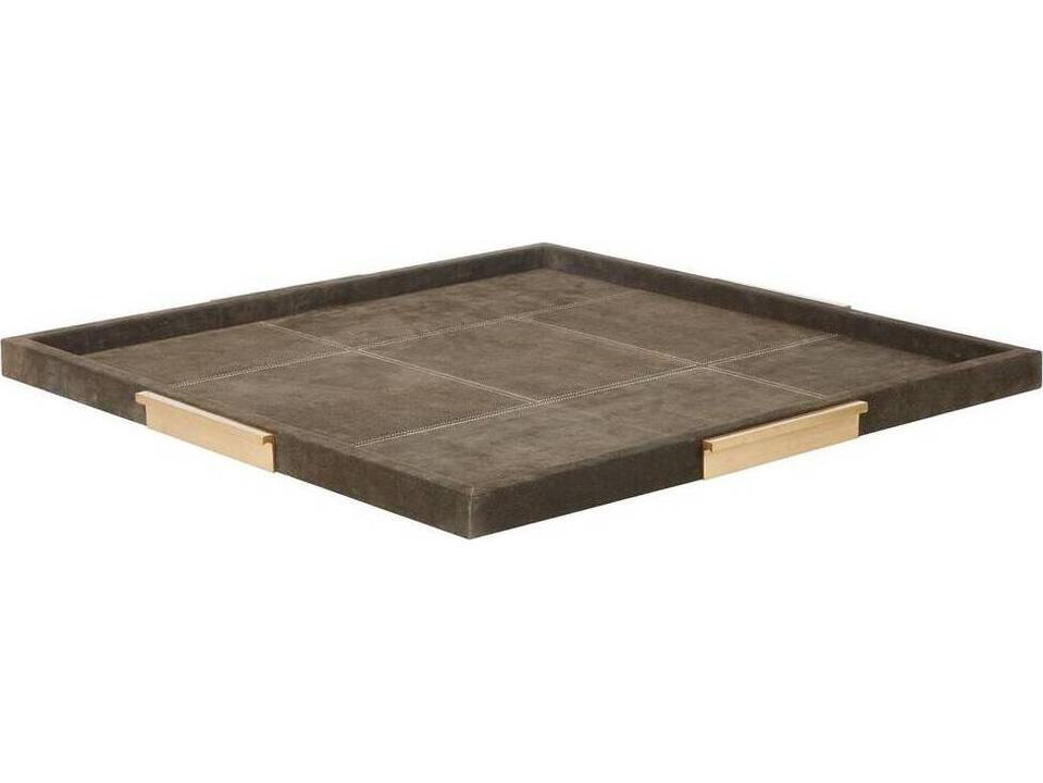 Dillard Tray Oversized Moss Gray Suede