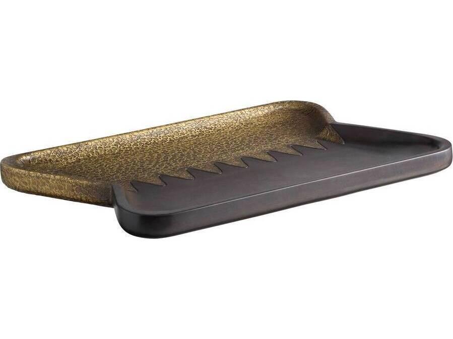 Kolby Decorative Tray in Antique Brass