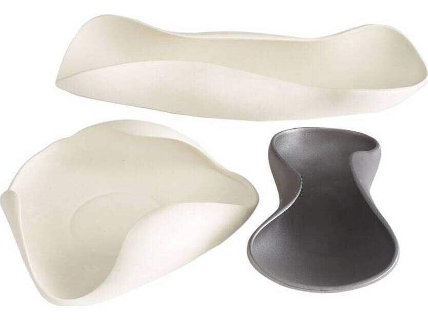 Roll Matte Black White Serving Tray Set of 3
