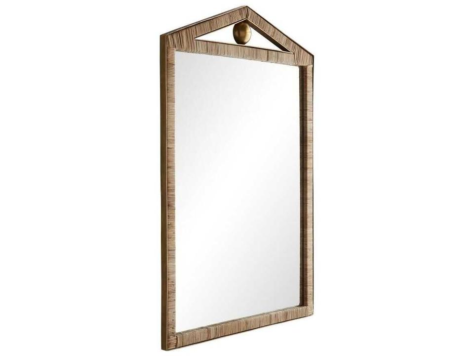 Arteriors Caribe Mirror Natural Rattan and Brass