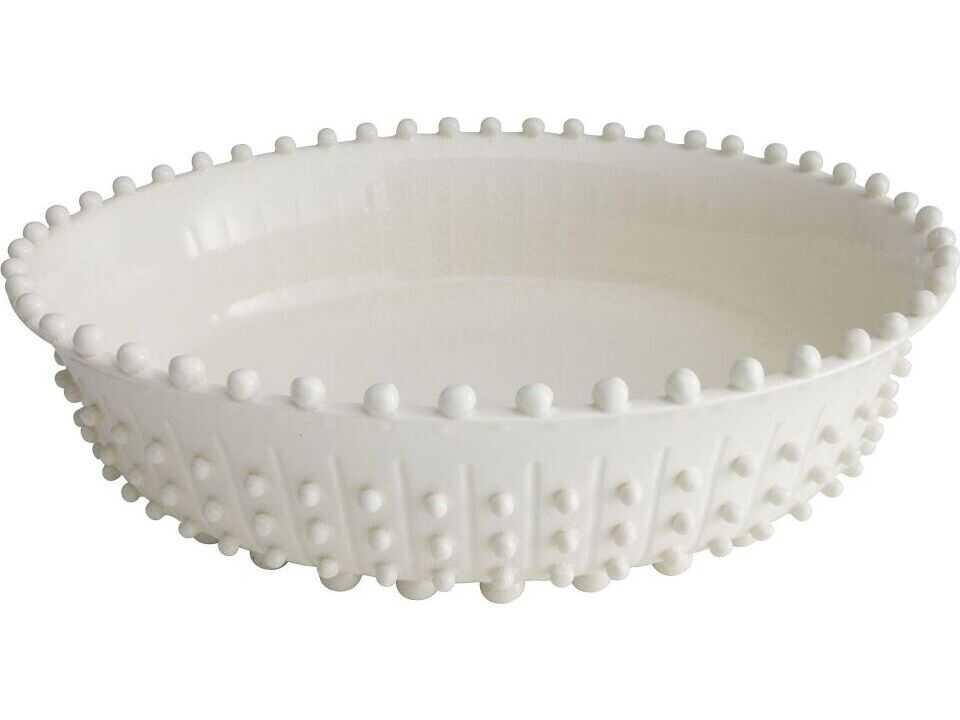 Spitzy Ceramic Centerpiece Ivory Beaded