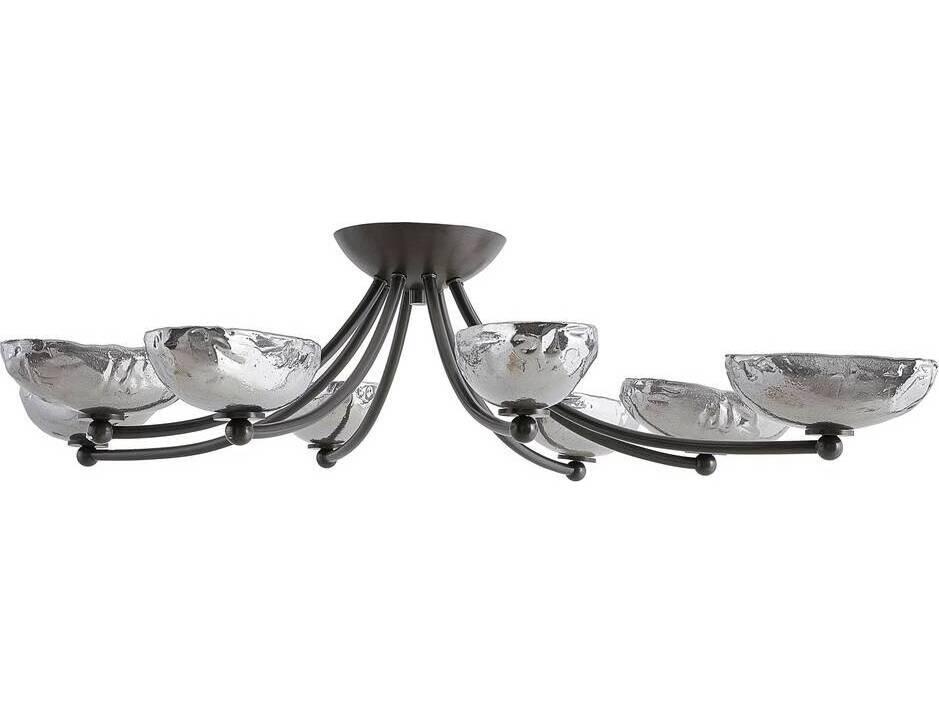 Zamora 8-Light English Bronze Smoke Bowl Semi Flush Mount